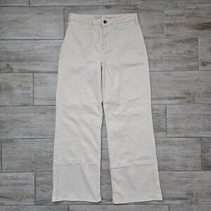 Anthropologie Pilcro Wide Leg Pants Women's Cream Denim Patch Panel High Rise 28